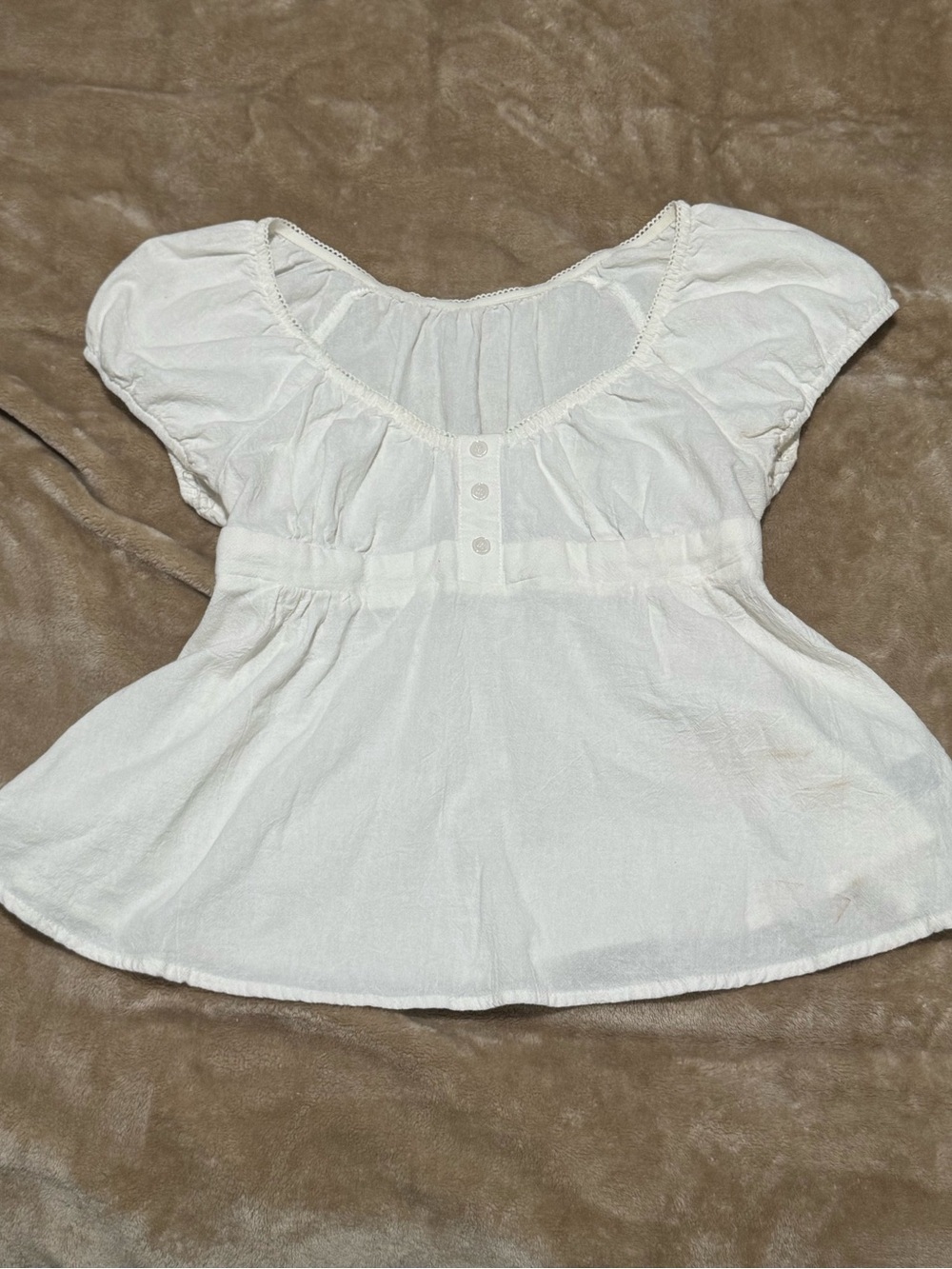 White Flowy Blouse Button up